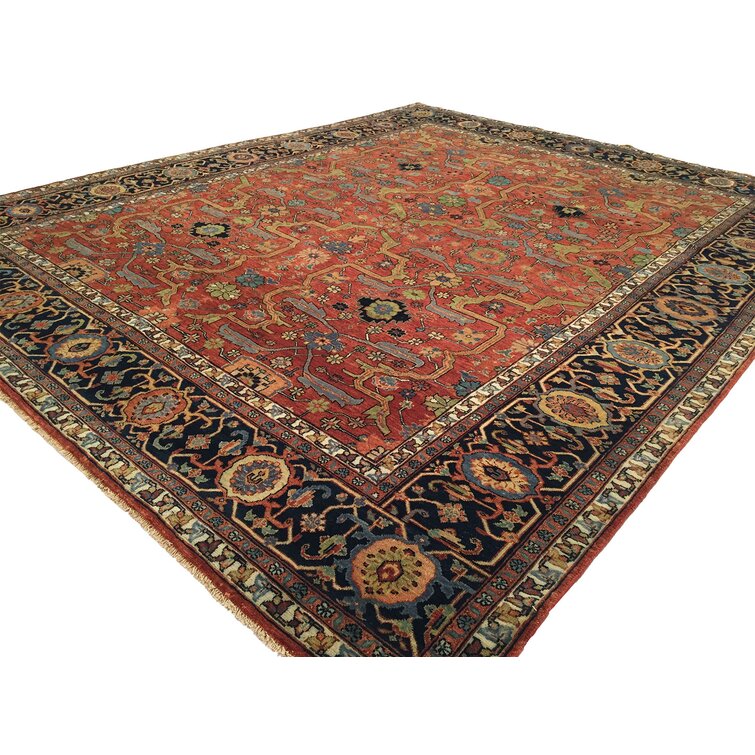 Black and Brown Persian Design  Wool Area Rug