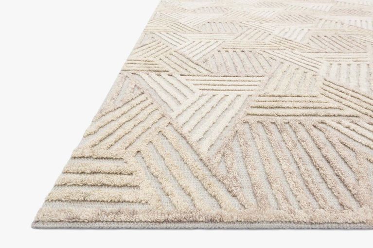 Hand Knotted Oatmeal / Ivory Area Rug