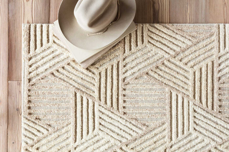 Hand Knotted Oatmeal / Ivory Area Rug