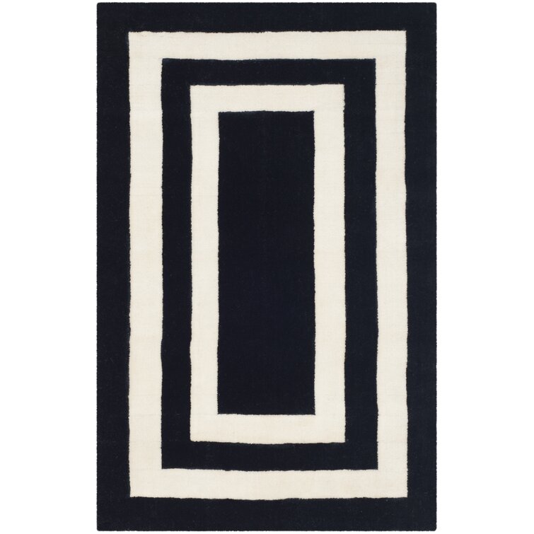 Border Hand-Tufted Wool Area Rug
