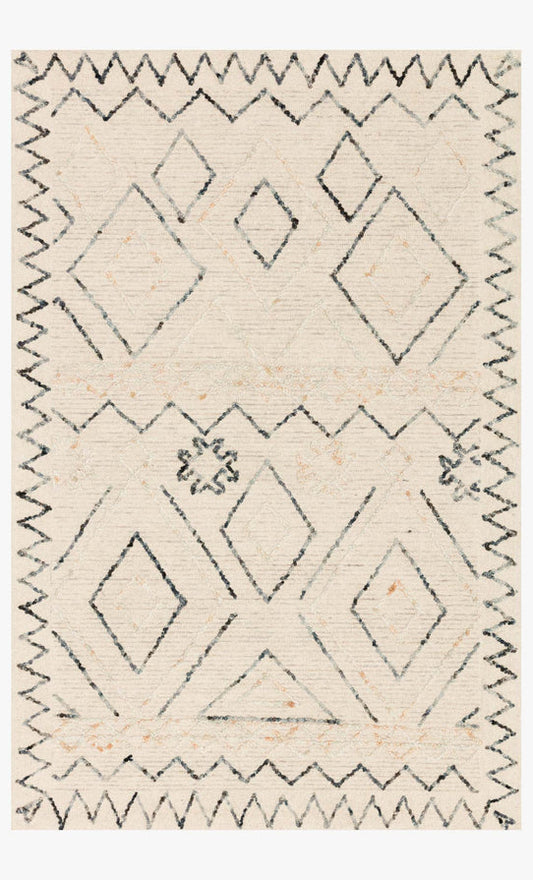Hand Tufted Oatmeal / Denim Area Rug