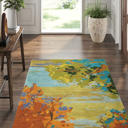 PG052 Landscape Tufted Wool Floral Area