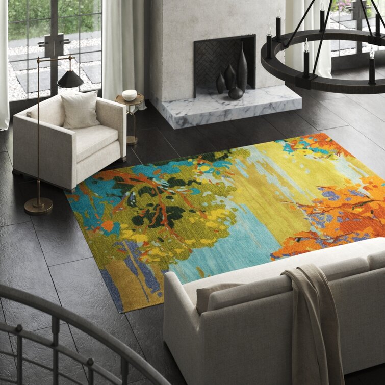 PG052 Landscape Tufted Wool Floral Area