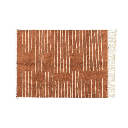 Meeting Medium Brown and Natural Wool Bisha Rugs