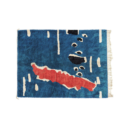 Islands - Blue & Red Bisha Rugs