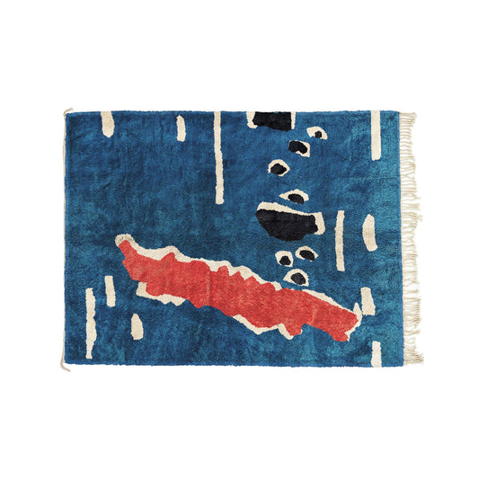 Islands - Blue & Red Bisha Rugs