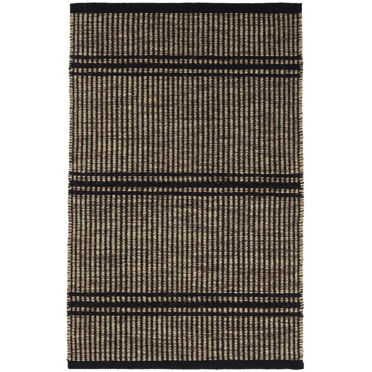 Black and Beige Color  Wool Area Rug