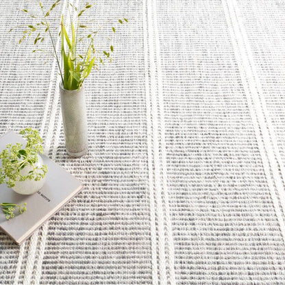 Black and White  Wool Area Rug