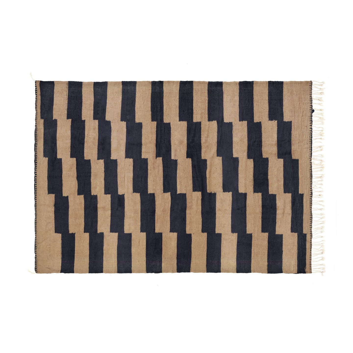 Steps II Midnight Black and Sahara Brown Bisha Rugs