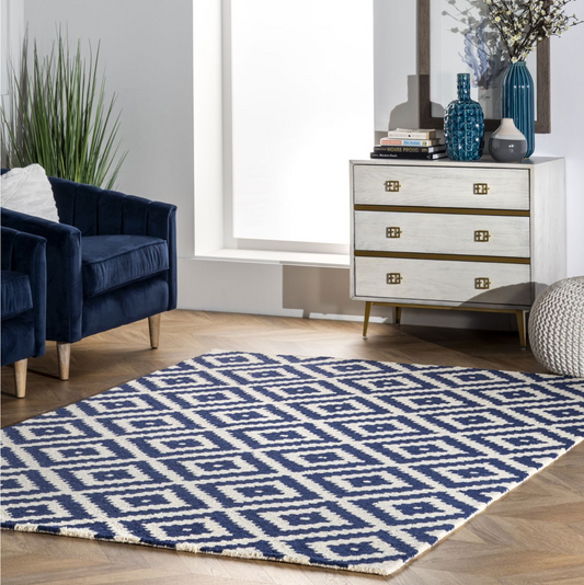 Navy Scandinavia Diamond Area Rug
