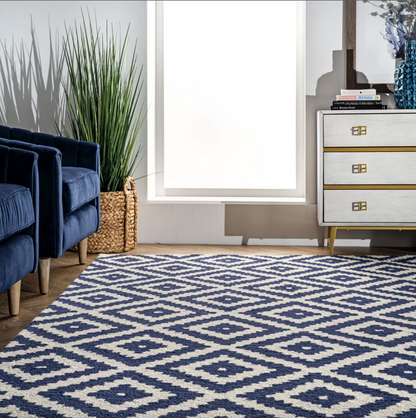 Navy Scandinavia Diamond Area Rug