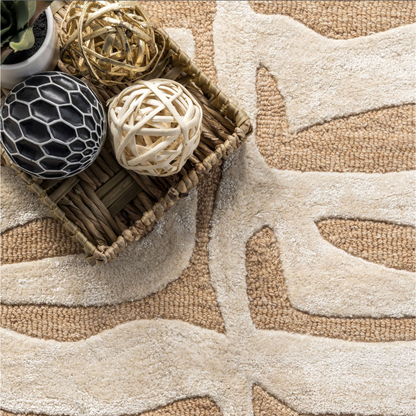 Tan Kylie Wool-Blend Zebra Area Rug