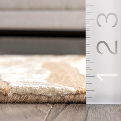 Tan Kylie Wool-Blend Zebra Area Rug
